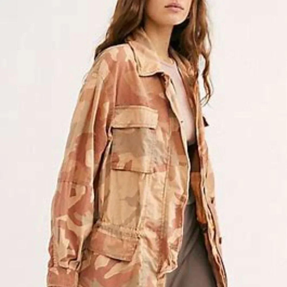 Free People "Seize the Day" Camo Military Jacket. Size Small. - Picture 1 of 15